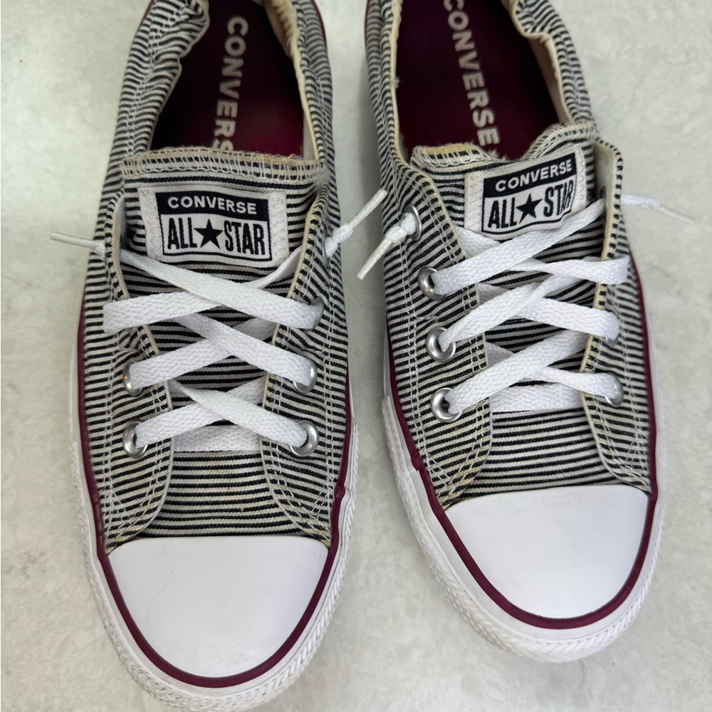 Converse All Star Black and White Striped Shoes